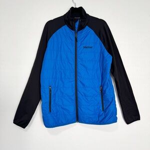 Marmot Jacket Men’s Large Blue Zip Up Puffer‎ Lightweight Outdoor Active Hiking